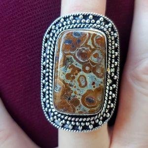 New Asteroid Jasper Silver Ring.